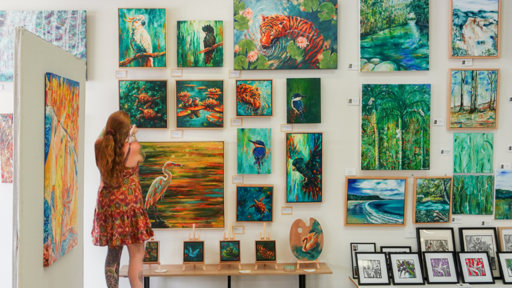 Akasha Mead Art - contemporary and colourful paintings available from Local Cairns Art Gallery - Cairns Local Artist